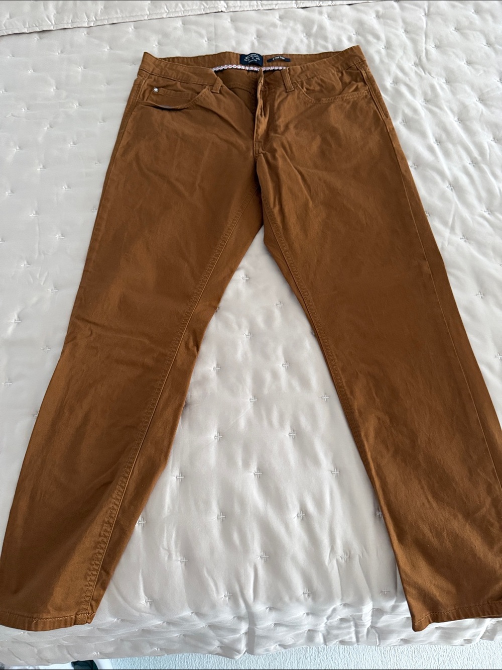Ben Sherman Slim Fit Stretch Pants in Brown